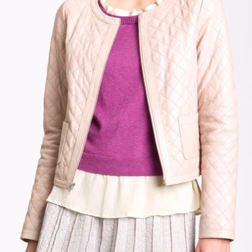 Hinge Quilted Pink Leather jacket size small